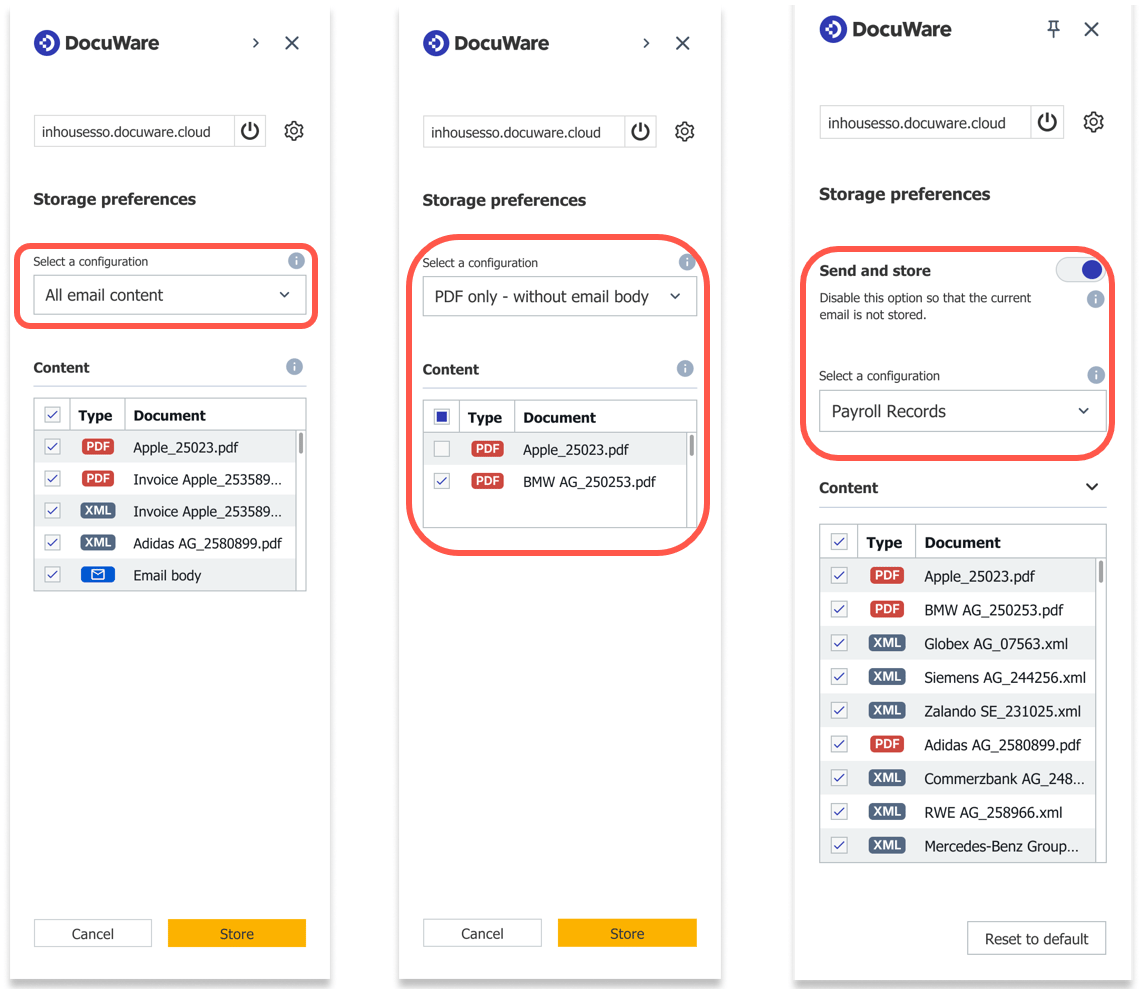1_Configurations incl SendAndStore