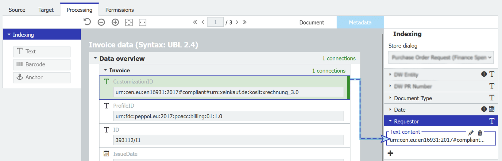 Metaviewer Invoicing E-invoices: Optimal display of the sample invoice