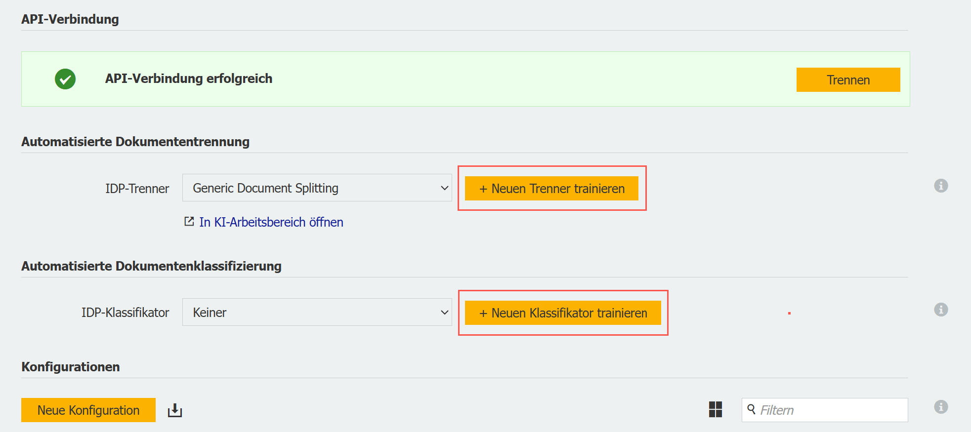 Trainingsdokumente auswaehlen