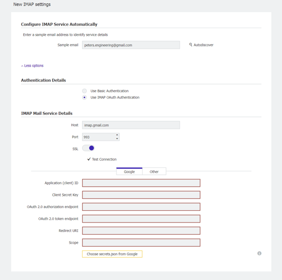 IMAP Settings