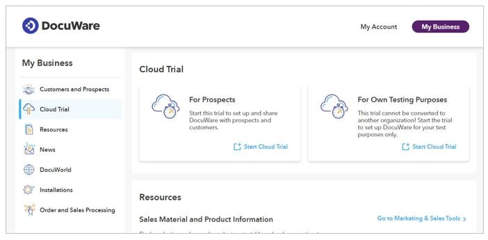 My Business cloud trial