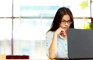 Business woman using digital document management