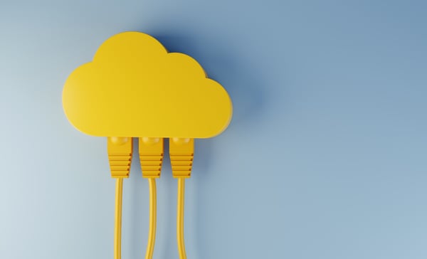 Yellow cloud on blue background3