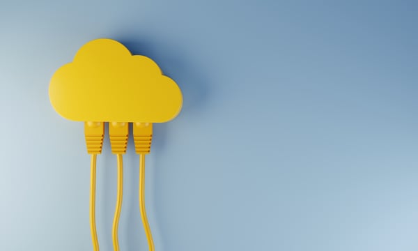 Yellow cloud connected to ethernet cables