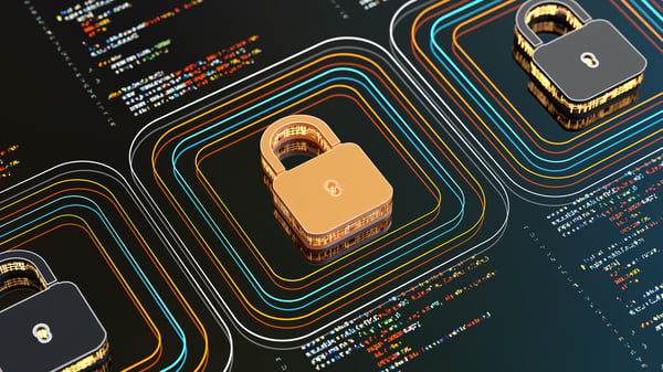 Gold locks representing computer security