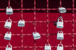 locks on a wire fence