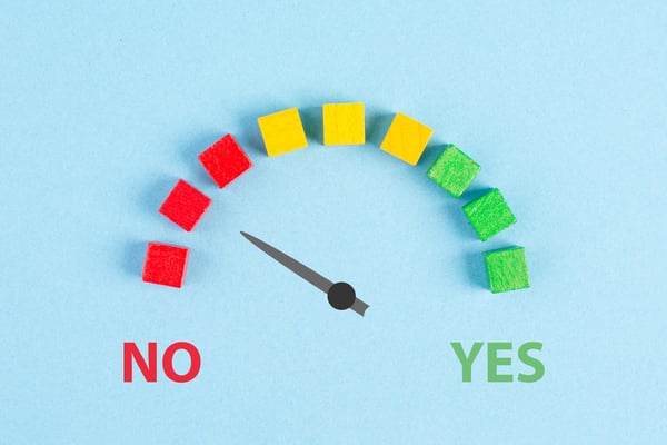 Yes and no loading bar representing making a decision