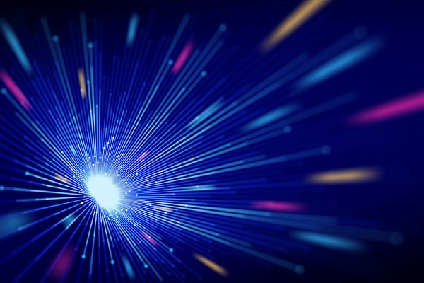 Colorful abstract light pattern represents technology and new ideas