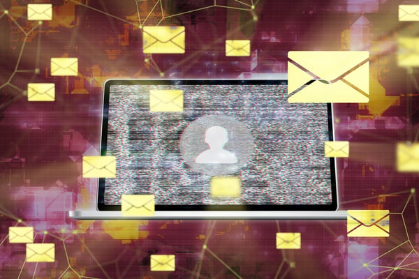 Futuristic illustration of secure email connections 