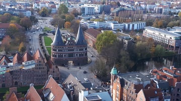Aerial view of Lubeck Germany