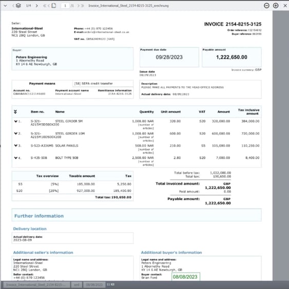 E-Invoices: 5 advantages of importing line items