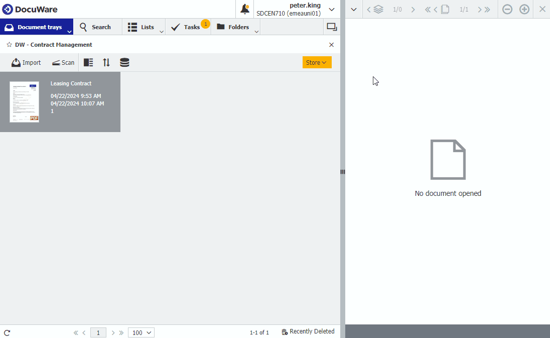 Customize your startup view for DocuWare
