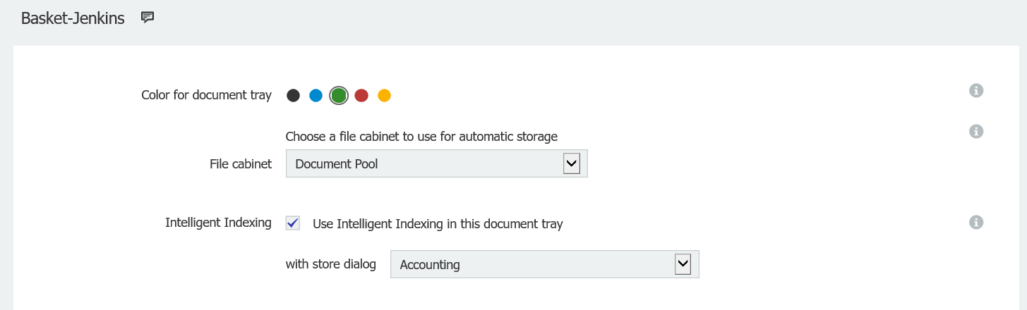 Activate Intelligent Indexing in the document tray section of DocuWare Configuration