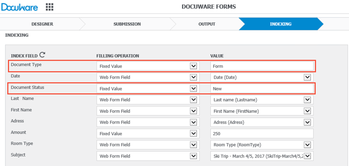 Registration Form with DocuWare 4