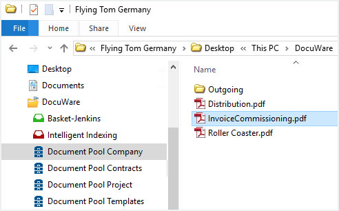 The document name will also be shown as file name when viewing it in Windows Explorer Client