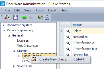 Setting up a public stamp in DocuWare Administration 