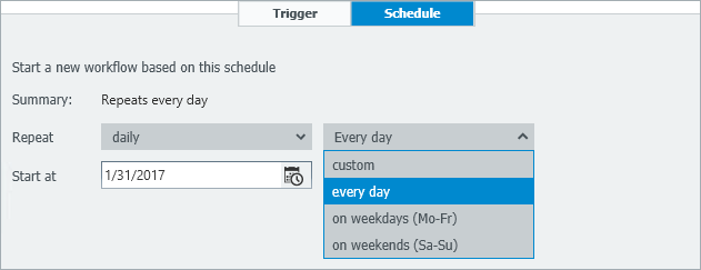 DocuWare: Schedule Settings for Daily Execution
