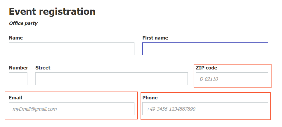 Input helpers in DocuWare Forms