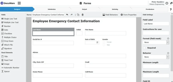 DocuWare Forms makes it easy to create and manage dynamic web forms