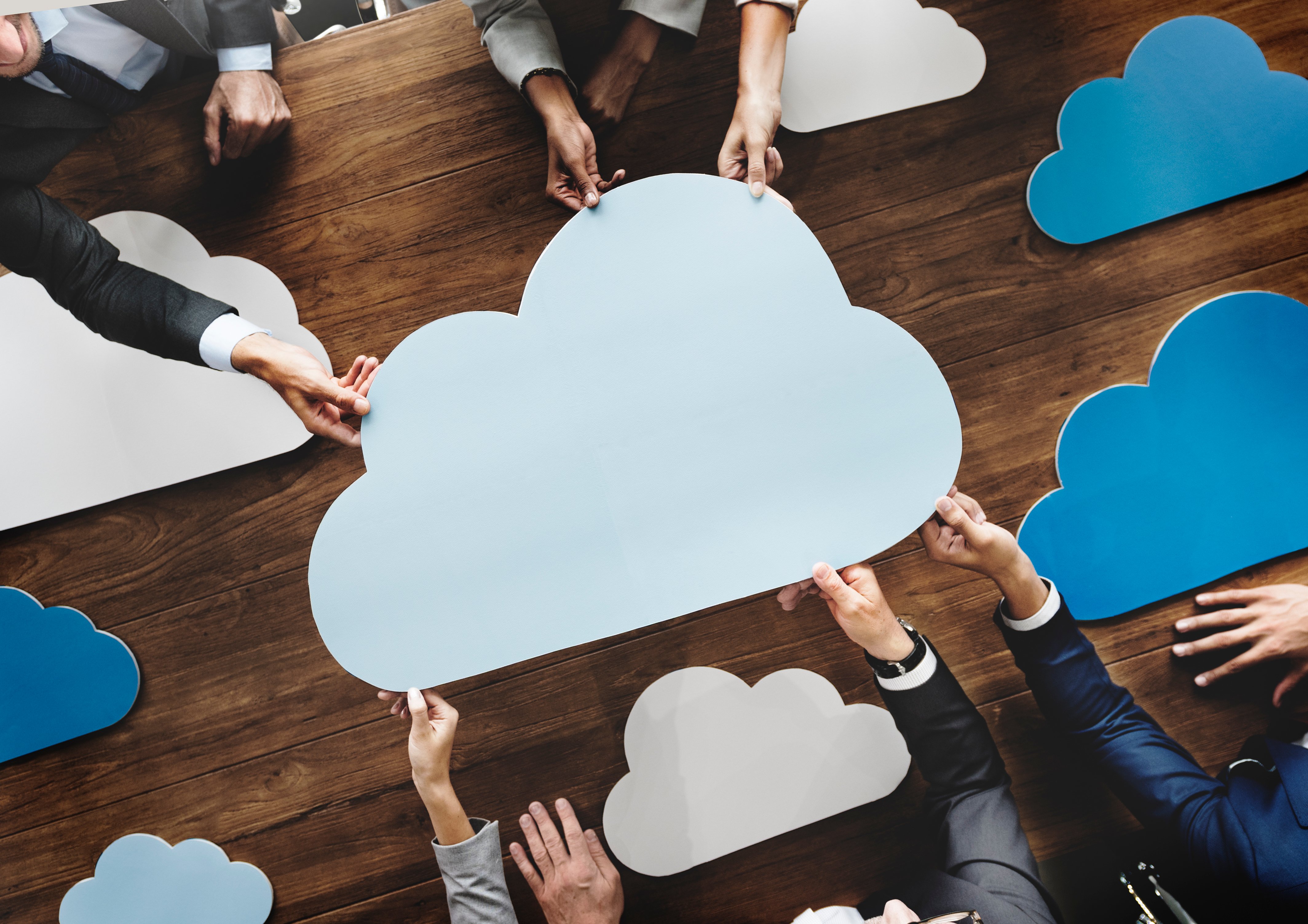 Cloud over a business table