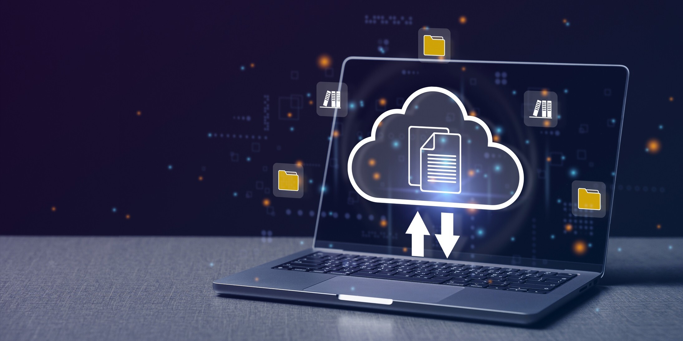 Computer laptop and dashboard for document management system