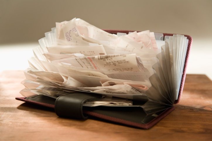 Paper receipts that make expense reporting inefficient