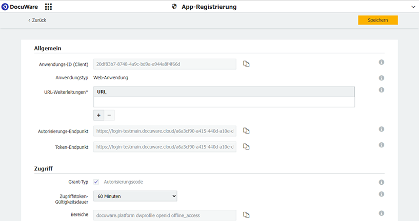 Per API integrierte Anwendungen registrieren