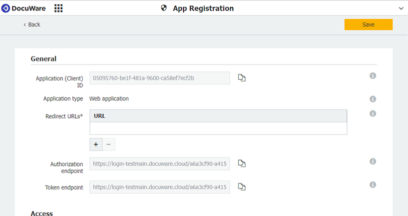 Register applications integrated via API 