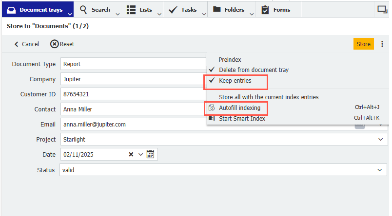 Index efficiently: Two autofill functions for similar documents 