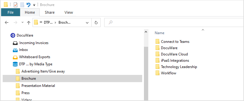 Working with DocuWare via Windows folders